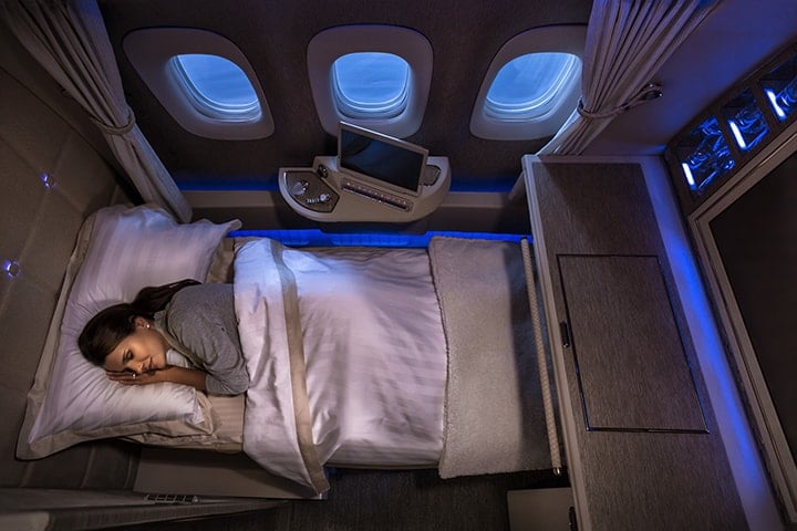 Emirates 777 Game Changer First Class fully flat bed